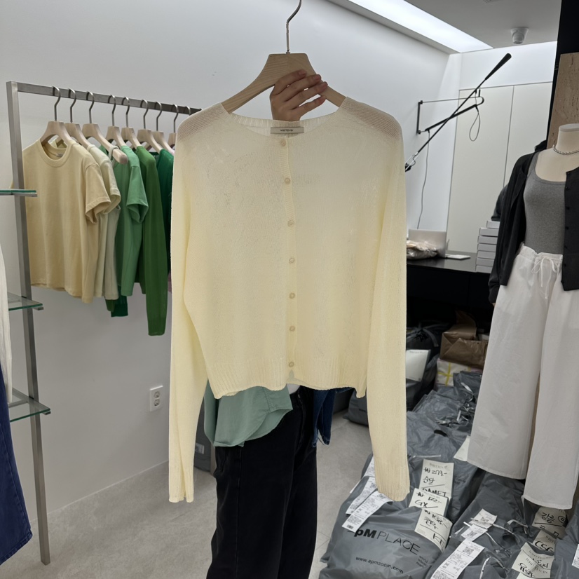 WRITTEN BY韓國代購女士新品26春夏針織衫不含內搭亞麻開衫WRITTEN BY針織衫圖色1