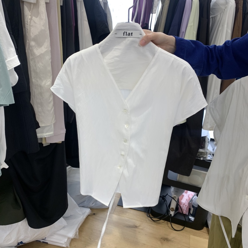 FLAT韓國東大門代購女裝新款休閑26春夏人氣時尚襯衫蕾絲衫FLAT襯衫/蕾絲衫圖色2