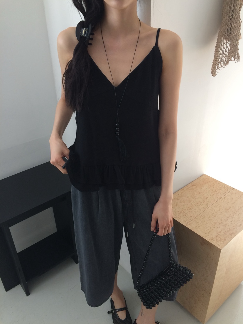 ANOU韓國直郵實拍女士新款26春夏休閑人氣職業時尚吊帶背心ANOU吊帶/背心圖色2