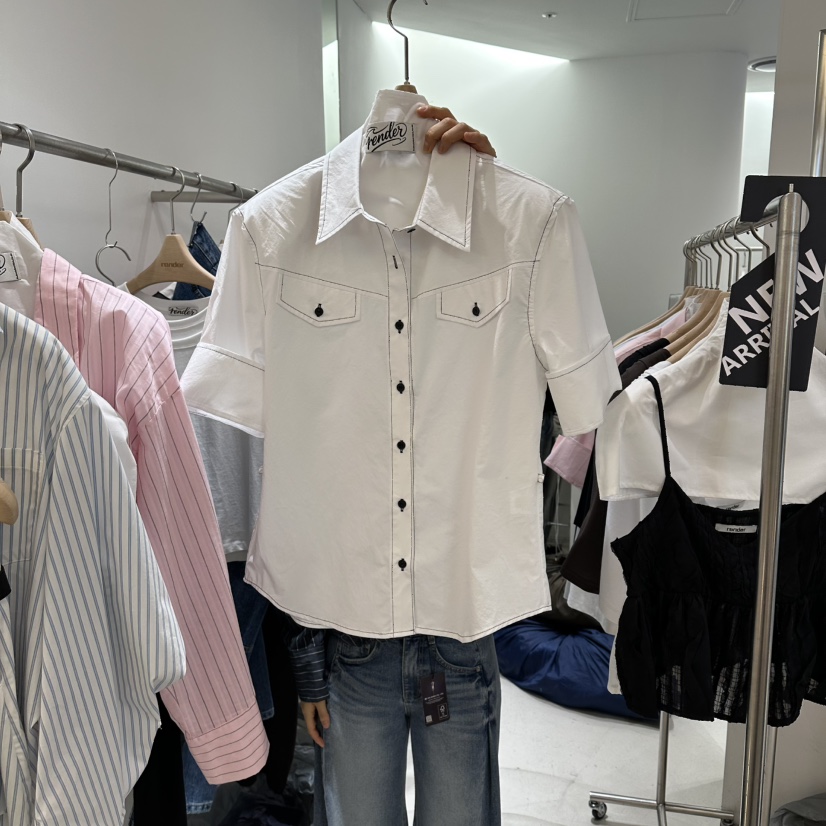 RENDER韓國東大門代購女裝新品熱賣時尚職業休閑襯衫蕾絲衫RENDER襯衫/蕾絲衫圖色1