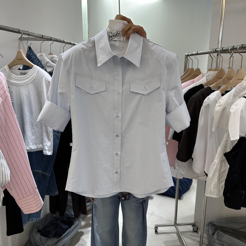 RENDER韓國東大門代購女裝新品熱賣時尚職業休閑襯衫蕾絲衫RENDER襯衫/蕾絲衫圖色3