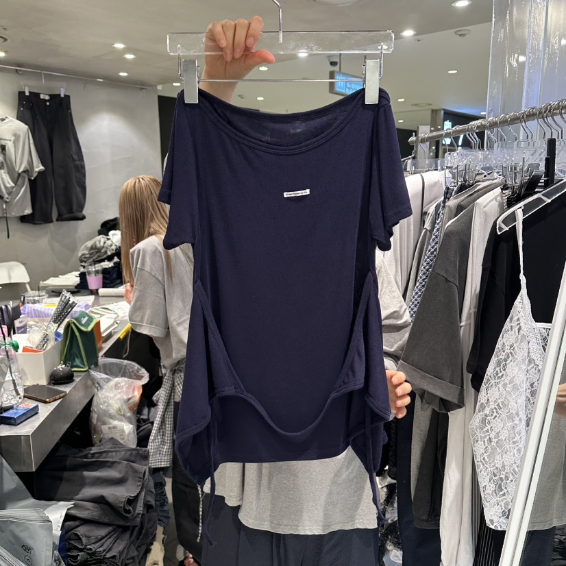 HERTZ-P韓國直郵實拍女裝新品休閑職業時尚推薦T恤假兩件HERTZ-PT恤圖色2