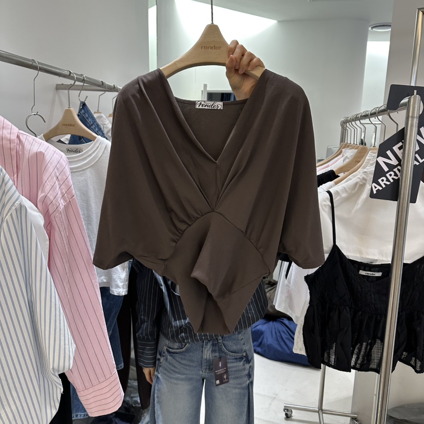 RENDER韓國代購女裝新款熱賣時尚人氣休閑26春夏推薦職業T恤RENDERT恤圖色2