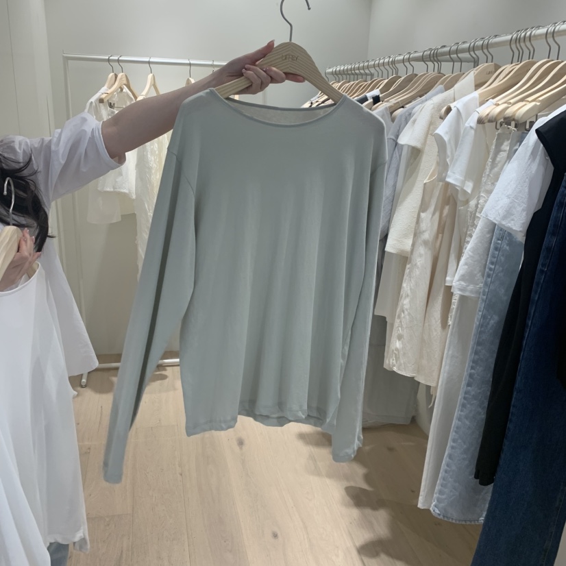 LIFFEY韓國直郵實拍女士新款職業人氣熱賣推薦長袖T恤亞麻LIFFEY長袖T恤圖色2