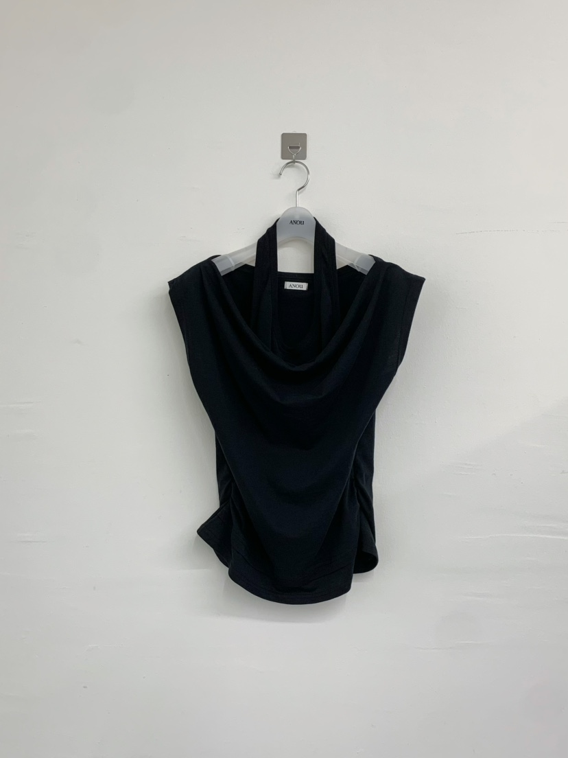 ANOU韓國直郵實拍女裝新品時尚休閑推薦職業吊帶背心披肩ANOU吊帶/背心圖色2黑色