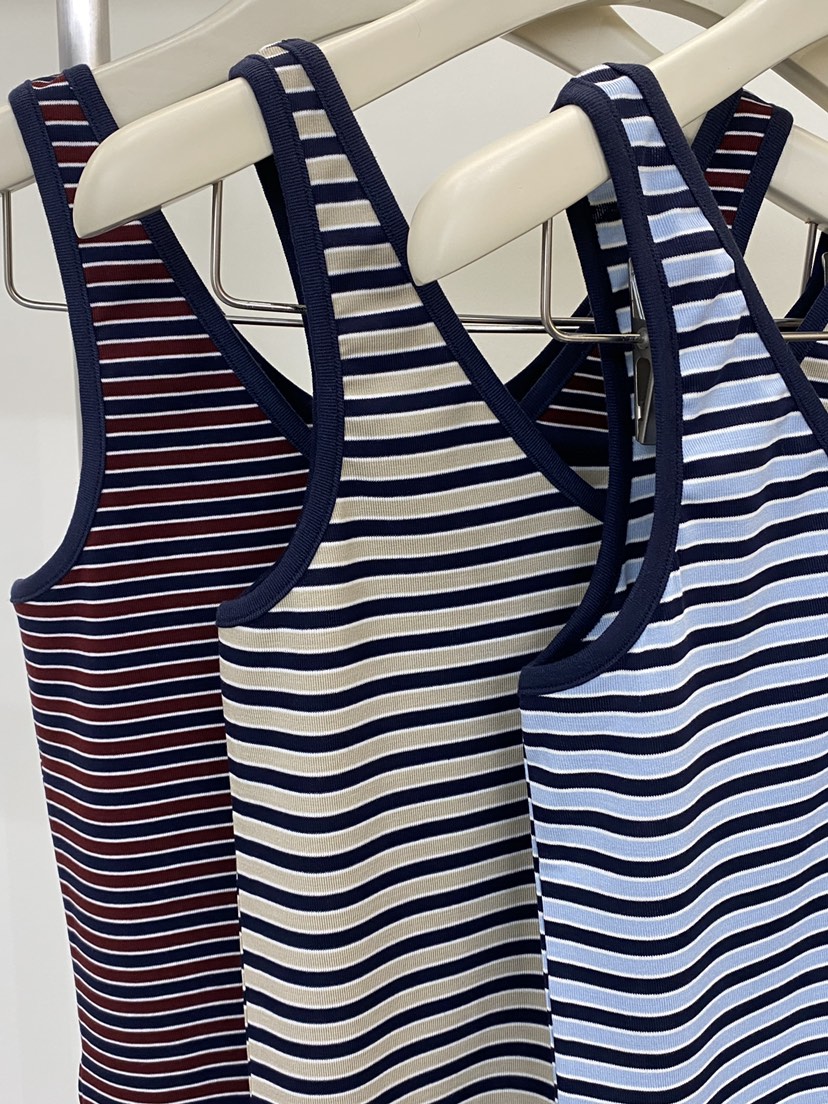 BANUL韓國東大門代購女裝新品熱賣26春夏吊帶背心天絲條紋BANUL吊帶/背心