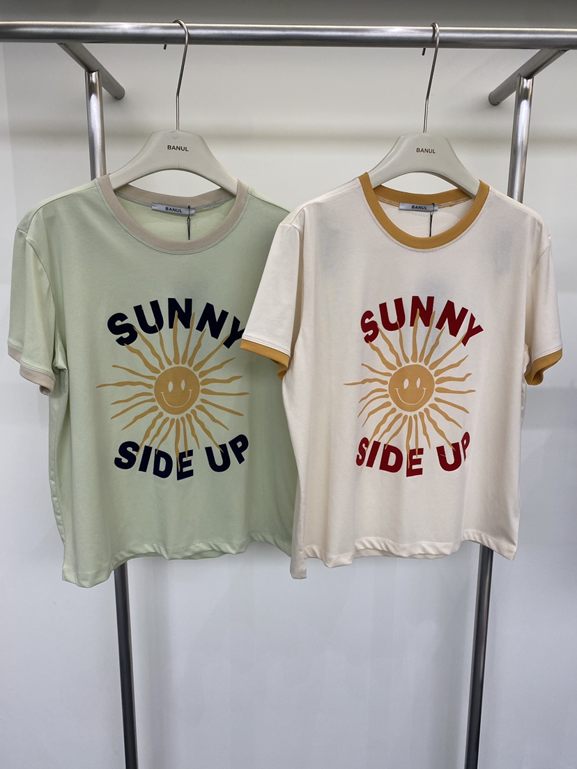 BANUL韓國直郵實拍女裝新款推薦休閑熱賣時尚職業T恤天鵝絨BANULT恤