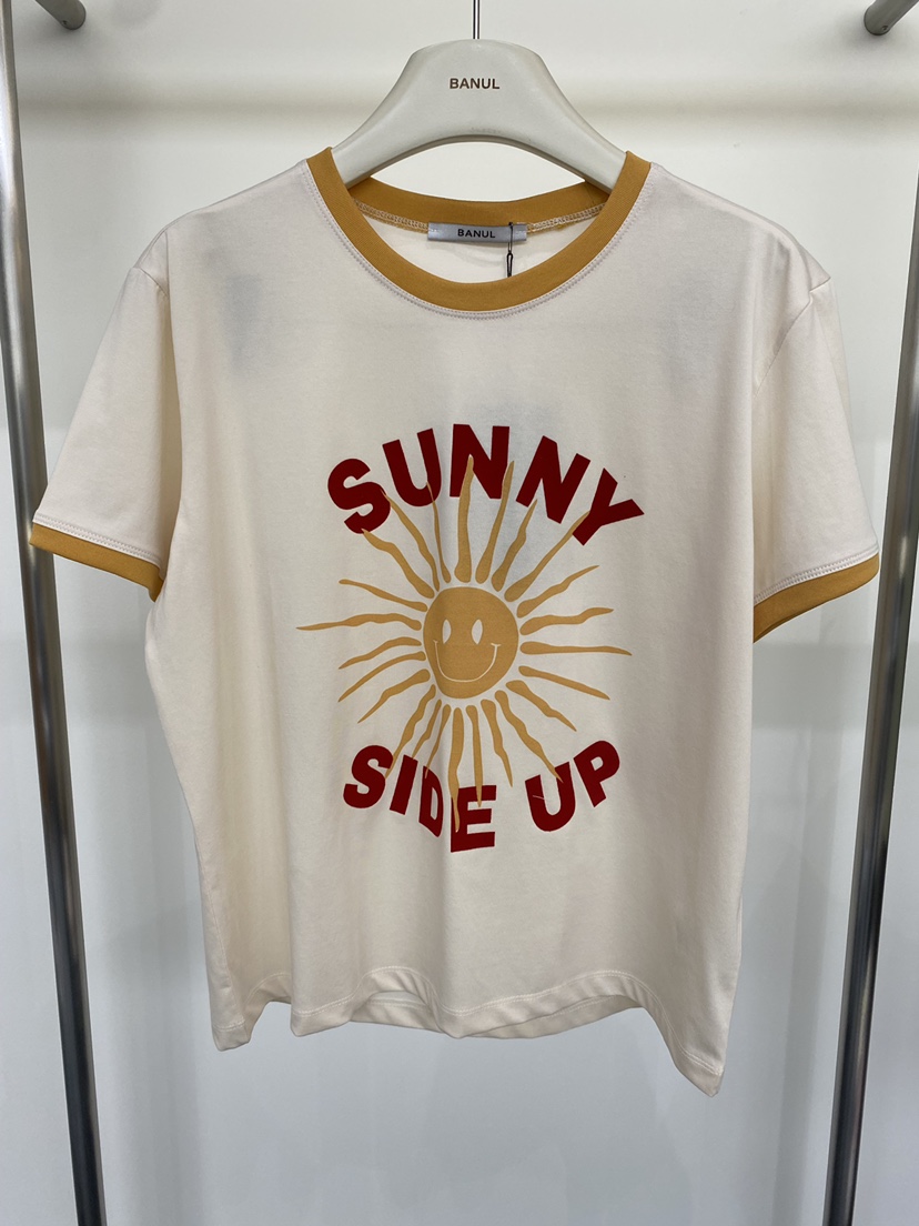 BANUL韓國直郵實拍女裝新款推薦休閑熱賣時尚職業T恤天鵝絨BANULT恤圖色1