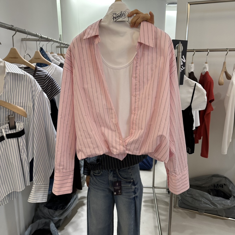 RENDER韓國東大門代購女士新品人氣時尚襯衫蕾絲衫不含內搭RENDER襯衫/蕾絲衫圖色2