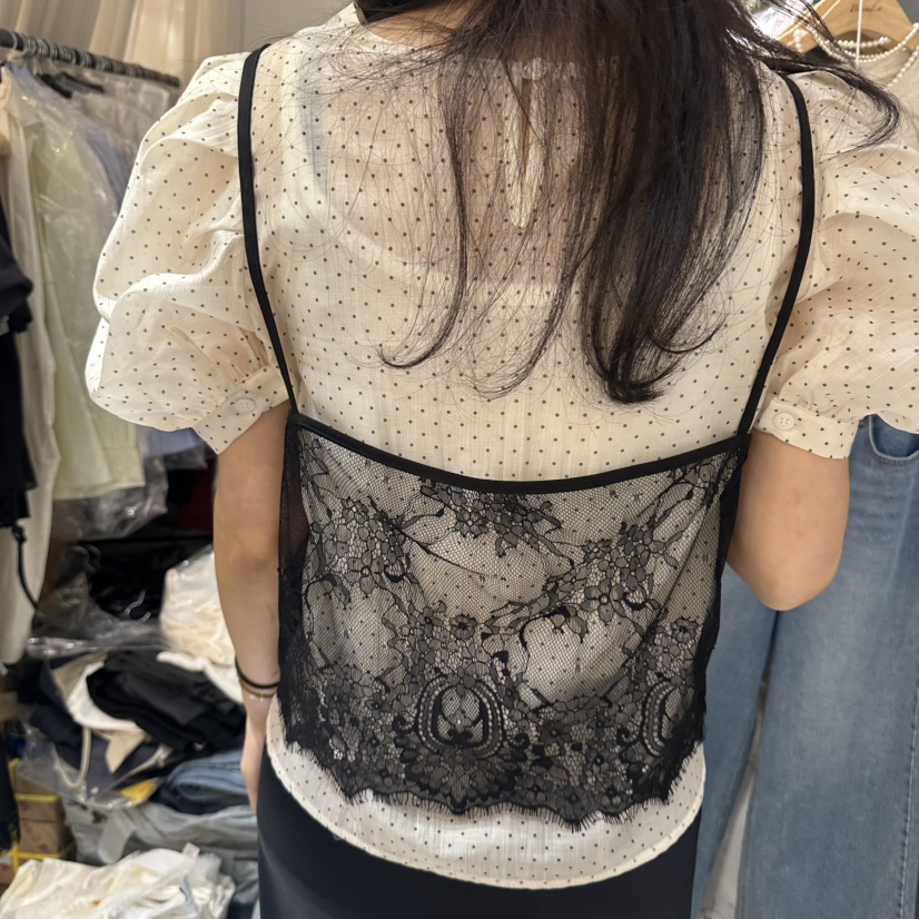 BOUND.A韓國直郵實拍女裝新品人氣時尚休閑吊帶背心蕾絲BOUND.A吊帶/背心