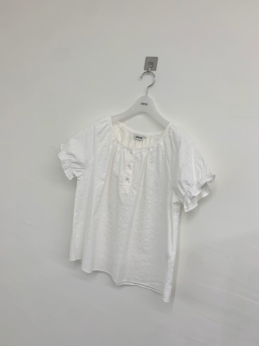 ANOU韓國東大門直郵女裝新款休閑職業推薦襯衫蕾絲衫泡泡袖ANOU襯衫/蕾絲衫