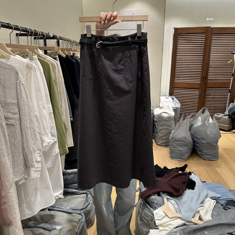 GILLI韓國東大門直郵女士新品休閑熱賣時尚長裙不含腰帶口袋GILLI長裙圖色2