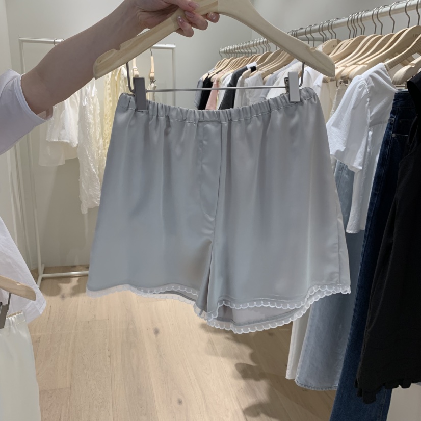 LIFFEY韓國東大門直郵女士新款職業人氣熱賣短褲蕾絲緞面LIFFEY短褲圖色2