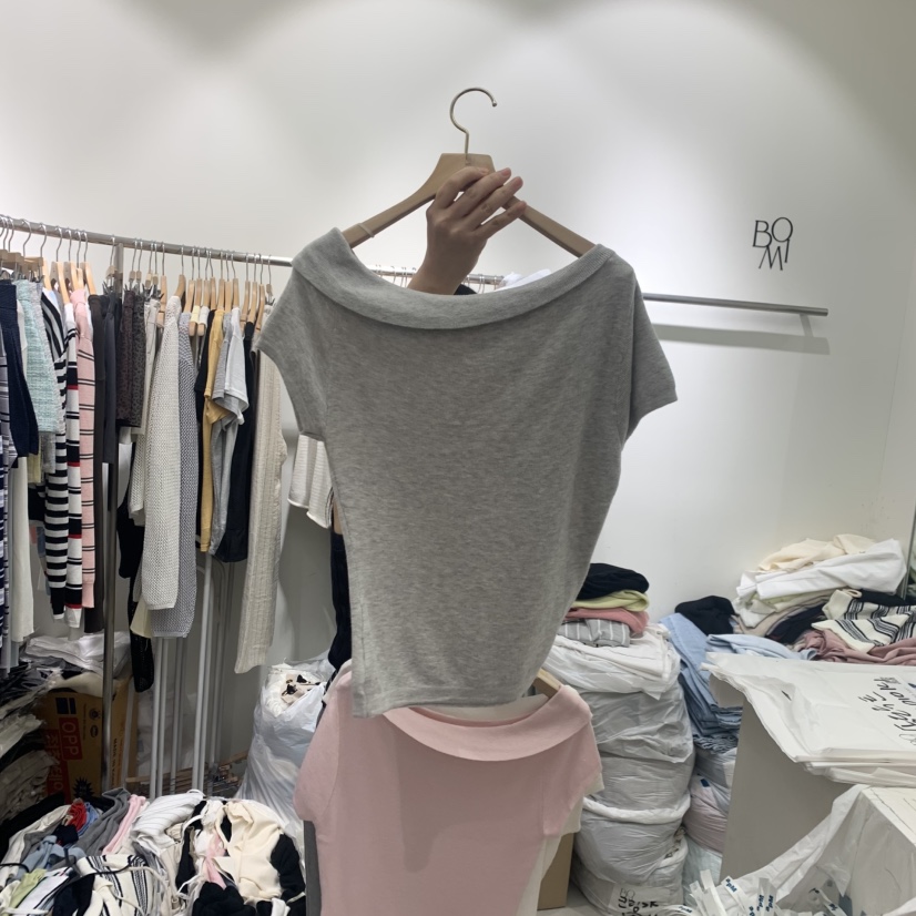 BY BOMI韓國直郵實拍女士新品推薦職業26春夏人氣T恤不對稱BY BOMIT恤