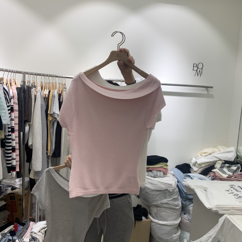 BY BOMI韓國直郵實拍女士新品推薦職業26春夏人氣T恤不對稱BY BOMIT恤圖色2