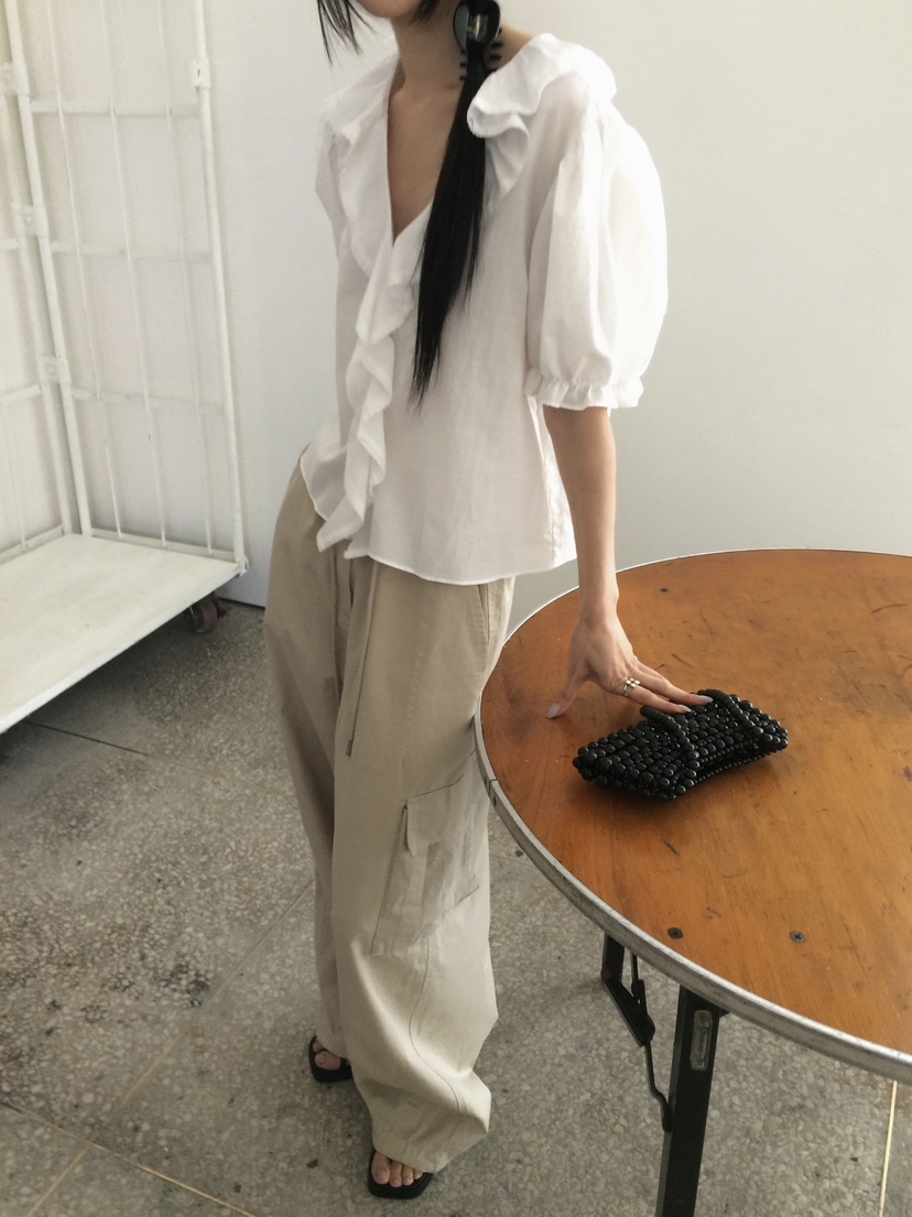 ANOU韓國直郵實拍女裝新品26春夏推薦職業熱賣襯衫蕾絲衫ANOU襯衫/蕾絲衫