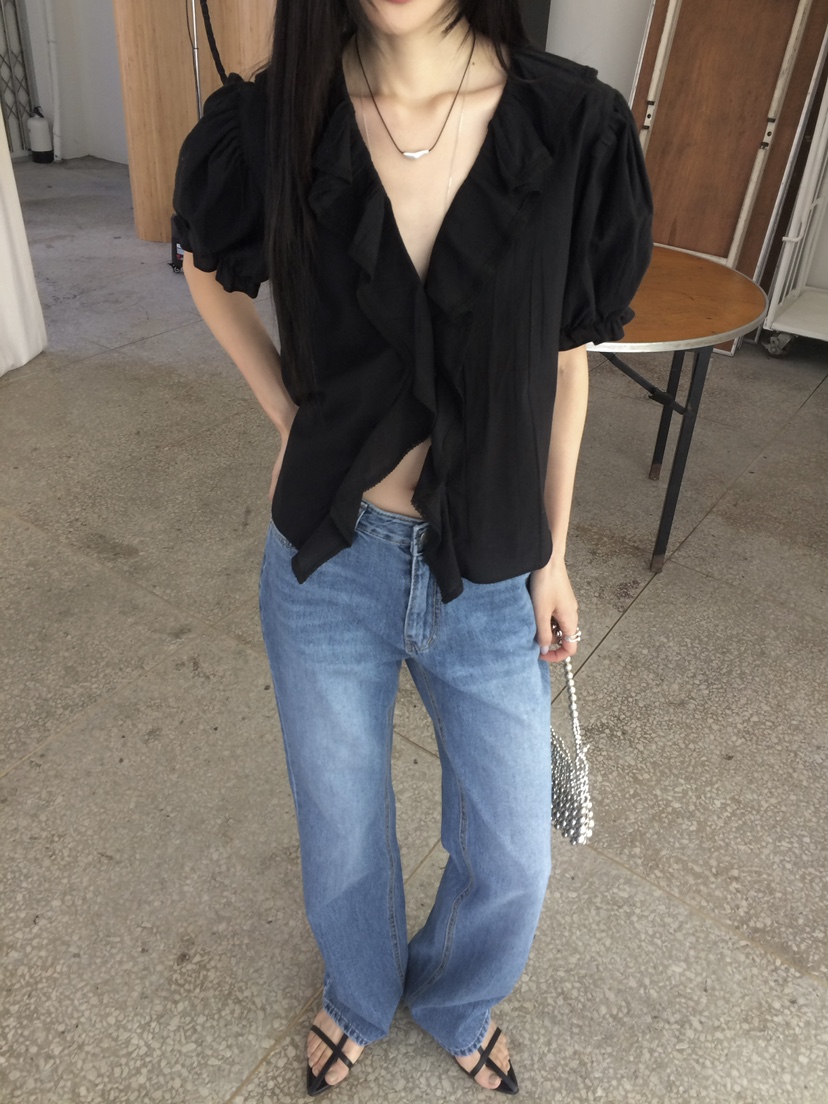 ANOU韓國直郵實拍女裝新品26春夏推薦職業熱賣襯衫蕾絲衫ANOU襯衫/蕾絲衫