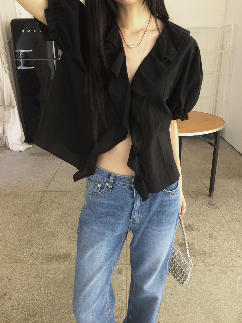 ANOU韓國直郵實拍女裝新品26春夏推薦職業熱賣襯衫蕾絲衫ANOU襯衫/蕾絲衫