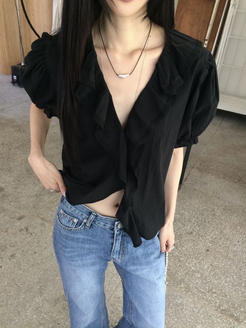 ANOU韓國直郵實拍女裝新品26春夏推薦職業熱賣襯衫蕾絲衫ANOU襯衫/蕾絲衫