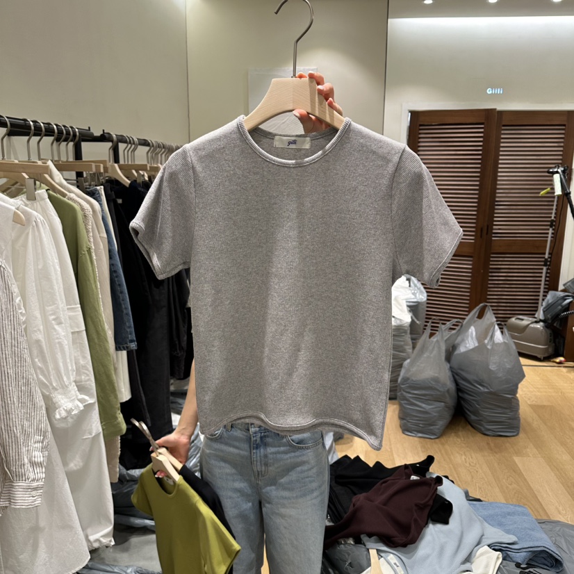 GILLI韓國直郵女士新品推薦時尚熱賣人氣職業26春夏休閑T恤GILLIT恤圖色2