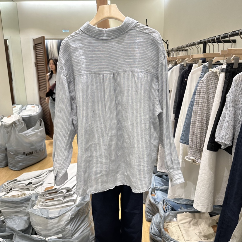 GILLI韓國東大門代購女裝新品時尚人氣26春夏襯衫蕾絲衫亞麻布GILLI襯衫/蕾絲衫