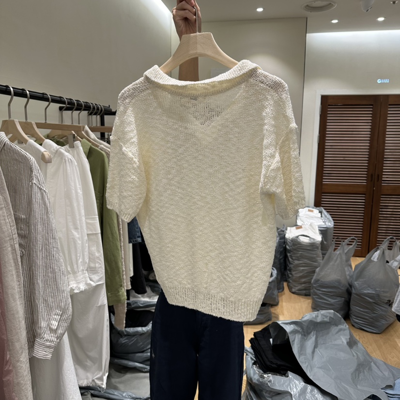 GILLI韓國直郵實拍女裝新款時尚推薦26春夏職業針織衫亞麻GILLI針織衫