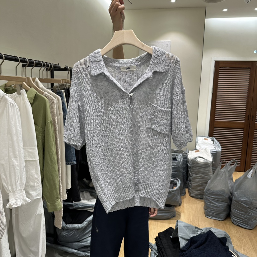 GILLI韓國直郵實拍女裝新款時尚推薦26春夏職業針織衫亞麻GILLI針織衫圖色2