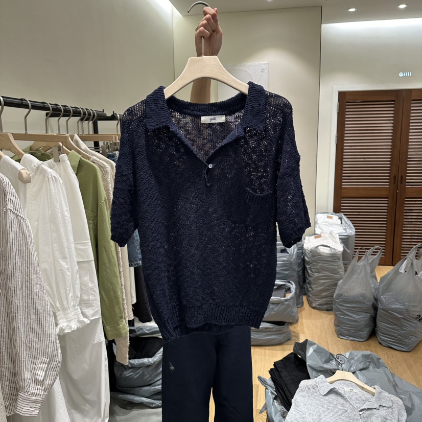 GILLI韓國直郵實拍女裝新款時尚推薦26春夏職業針織衫亞麻GILLI針織衫圖色3