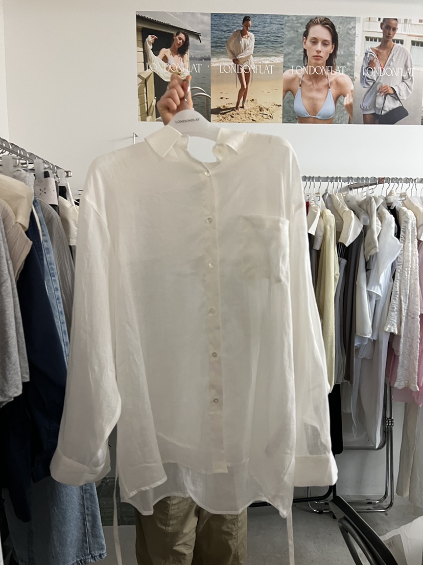 LONDON FLAT韓國代購女士新品休閑時尚襯衫蕾絲衫水洗亞麻LONDON FLAT襯衫/蕾絲衫圖色1