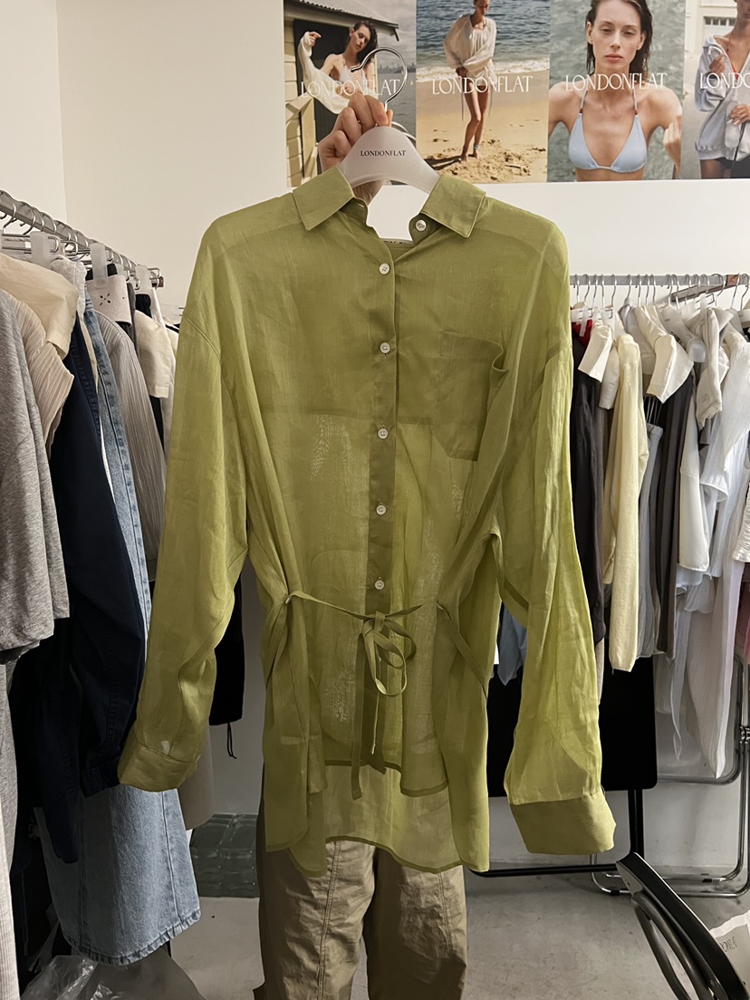 LONDON FLAT韓國代購女士新品休閑時尚襯衫蕾絲衫水洗亞麻LONDON FLAT襯衫/蕾絲衫圖色2