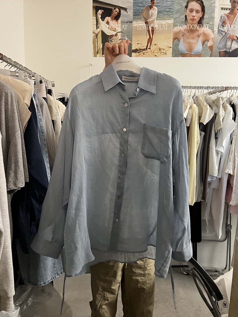 LONDON FLAT韓國代購女士新品休閑時尚襯衫蕾絲衫水洗亞麻LONDON FLAT襯衫/蕾絲衫圖色3