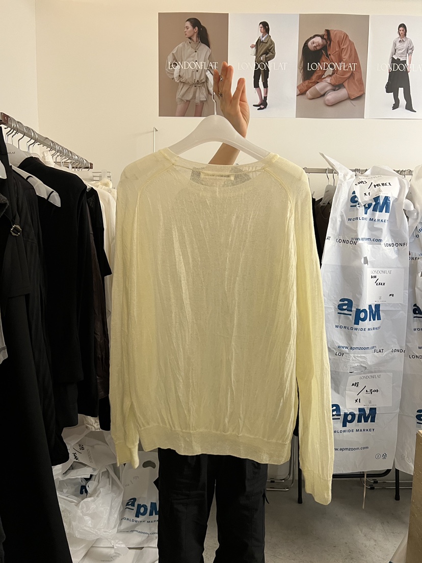 LONDON FLAT東大門直郵女裝新款真品休閑職業長袖T恤透明LONDON FLAT長袖T恤
