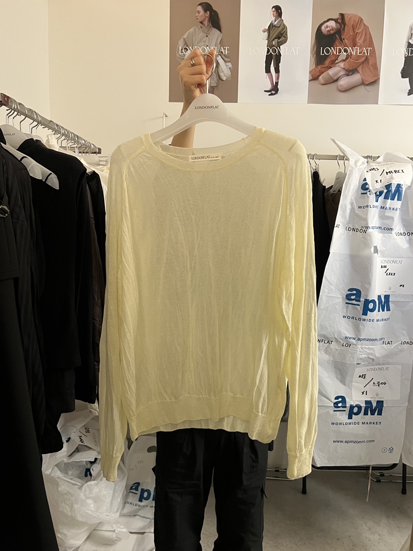 LONDON FLAT東大門直郵女裝新款真品休閑職業長袖T恤透明LONDON FLAT長袖T恤圖色1
