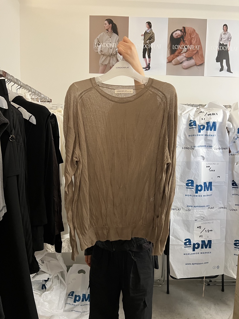 LONDON FLAT東大門直郵女裝新款真品休閑職業長袖T恤透明LONDON FLAT長袖T恤圖色2
