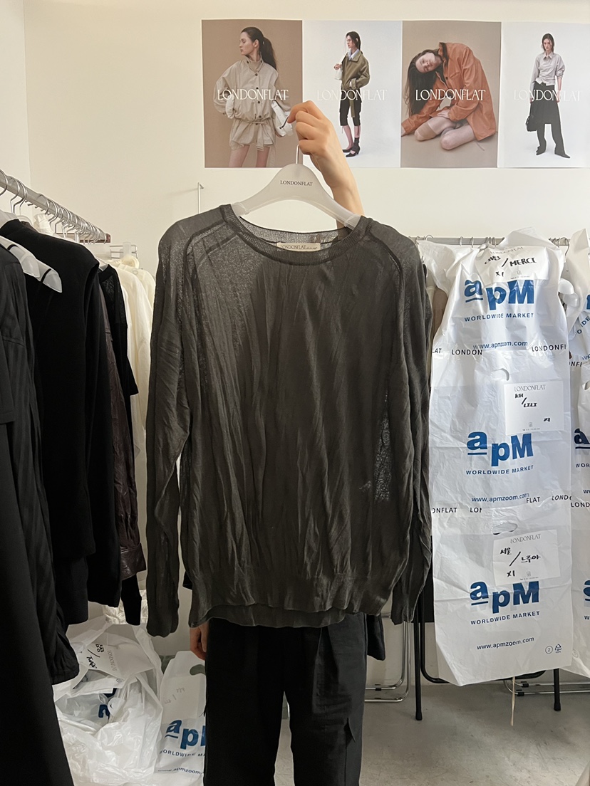 LONDON FLAT東大門直郵女裝新款真品休閑職業長袖T恤透明LONDON FLAT長袖T恤圖色3