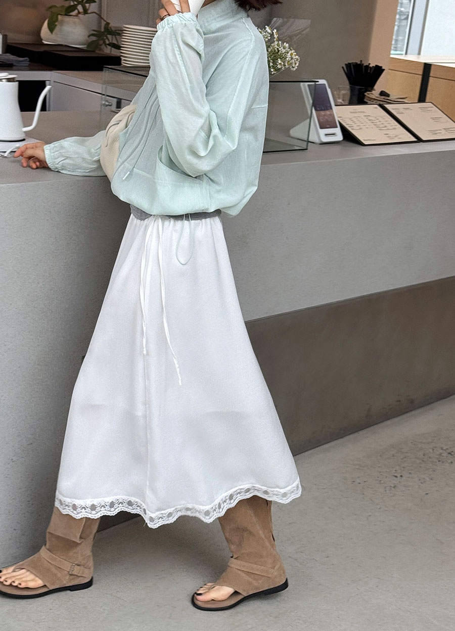 FRILL-T/DADA東大門代購女裝新款26春夏半身裙中短裙蕾絲FRILL-T/DADA半身裙/中短裙