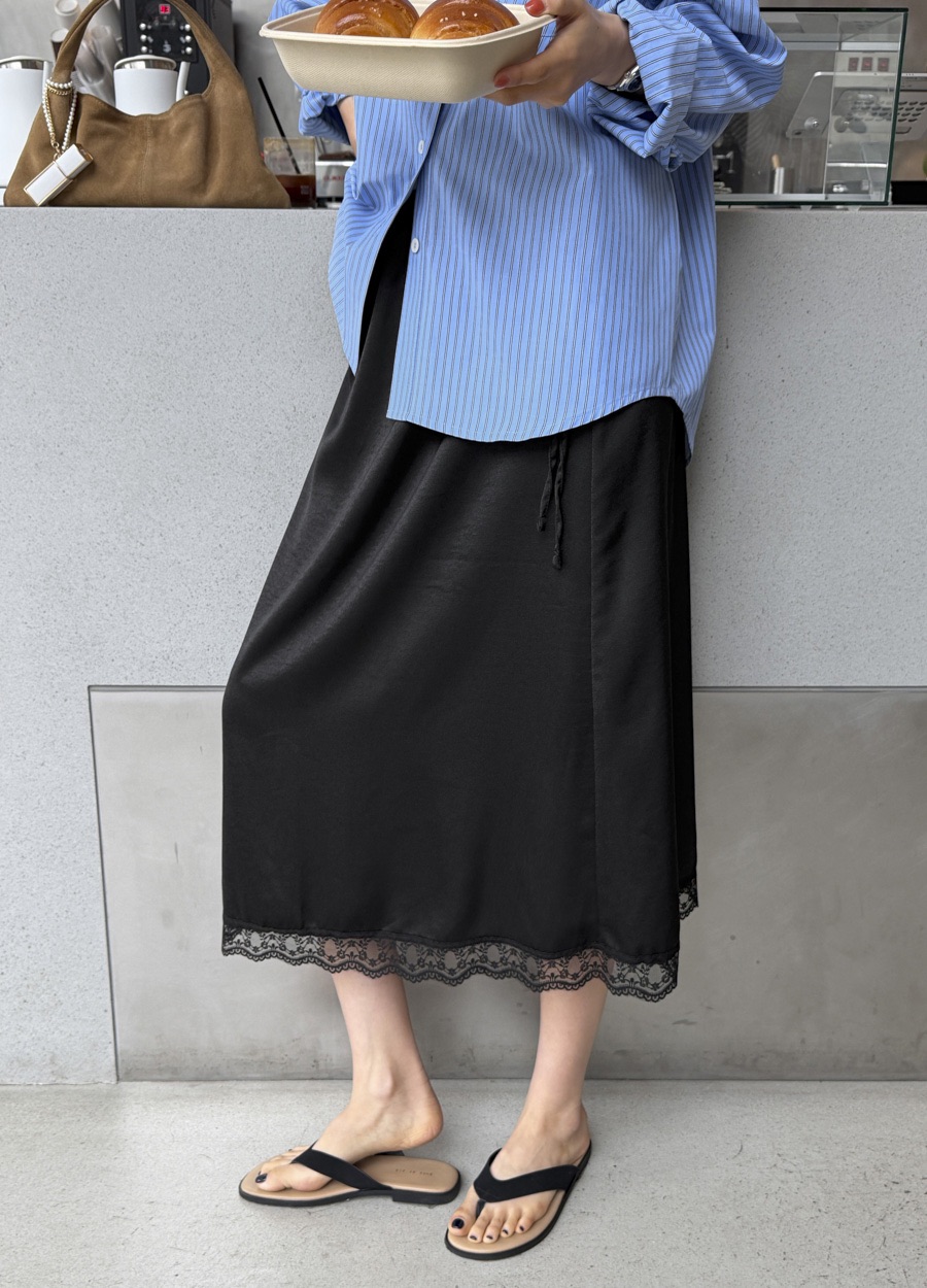 FRILL-T/DADA東大門代購女裝新款26春夏半身裙中短裙蕾絲FRILL-T/DADA半身裙/中短裙圖色1