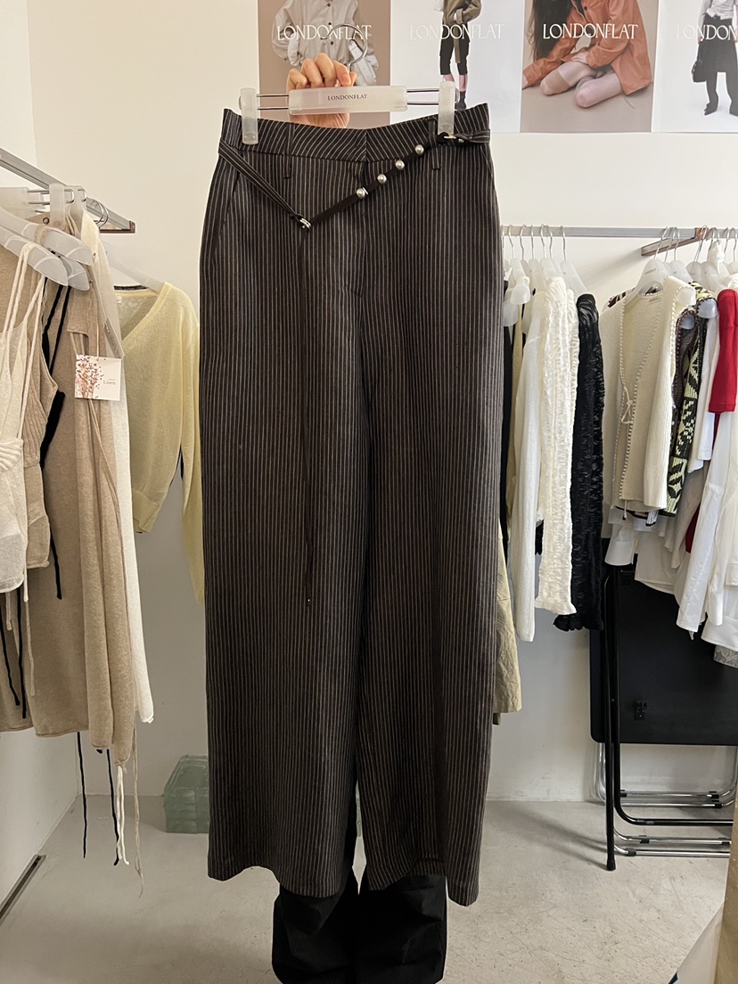 LONDON FLAT韓國直郵女士新款人氣推薦休閑褲含腰帶麂皮LONDON FLAT休閑褲圖色1