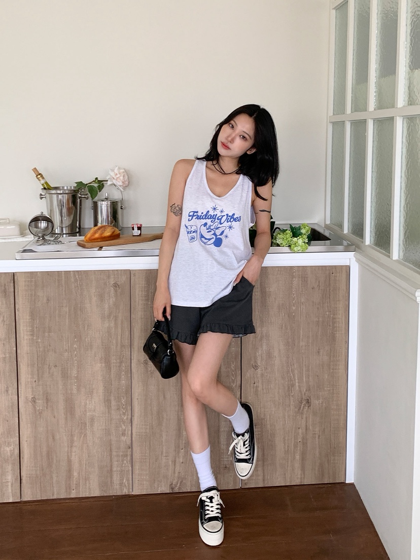 STICK WITH東大門實拍女士新品真品休閑熱賣人氣吊帶背心STICK WITH吊帶/背心