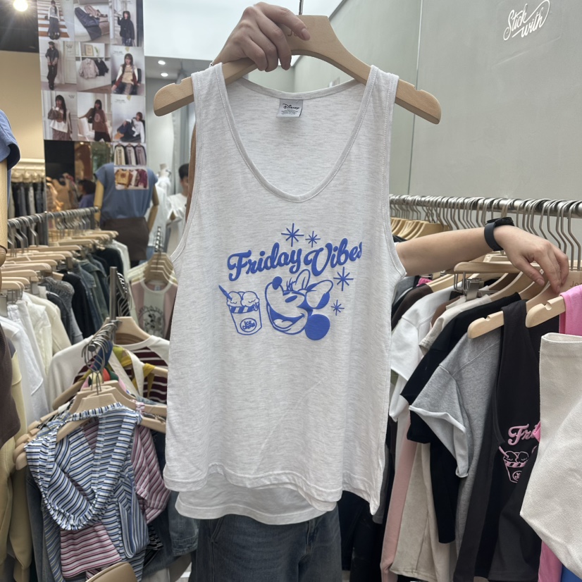 STICK WITH東大門實拍女士新品真品休閑熱賣人氣吊帶背心STICK WITH吊帶/背心圖色1