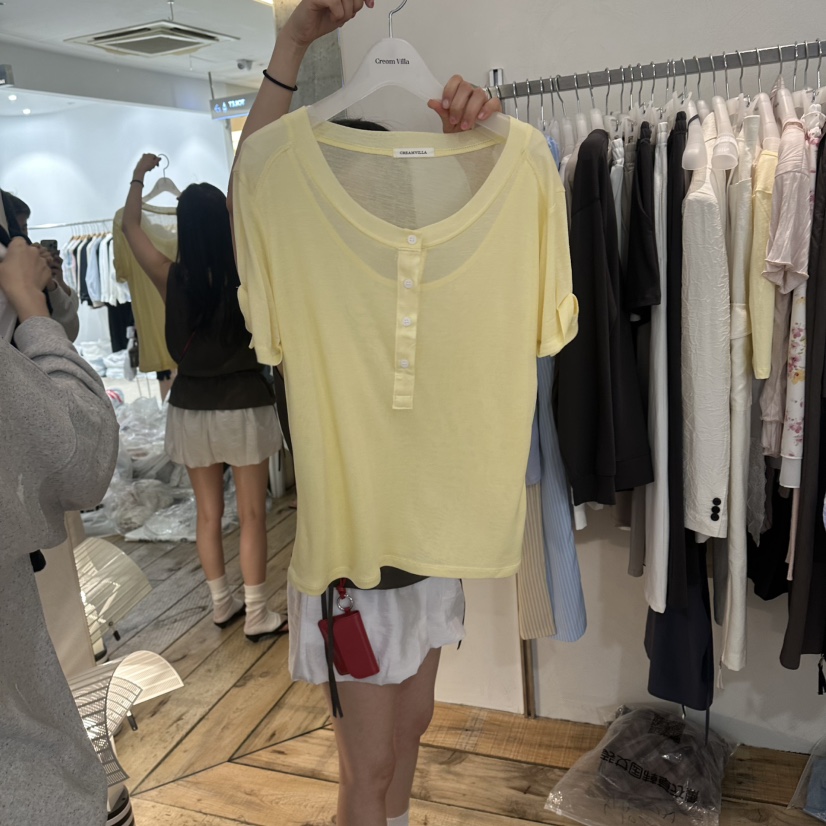 CREAM VILLA東大門直郵女士新款真品T恤CREAMVILLAT恤圖色2