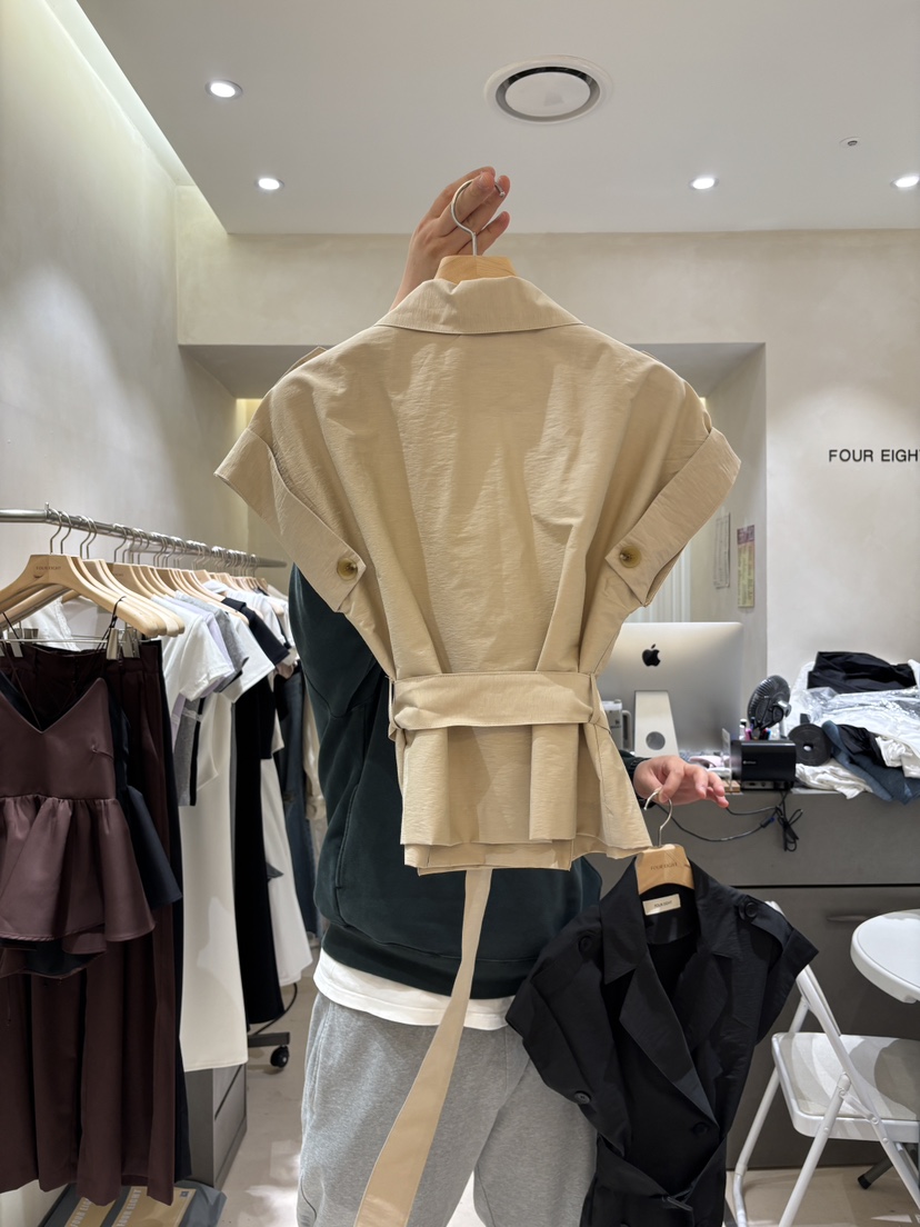 FOUREIGHT東大門實拍女裝新品熱賣人氣職業休閑夾克含腰帶FOUR EIGHT夾克