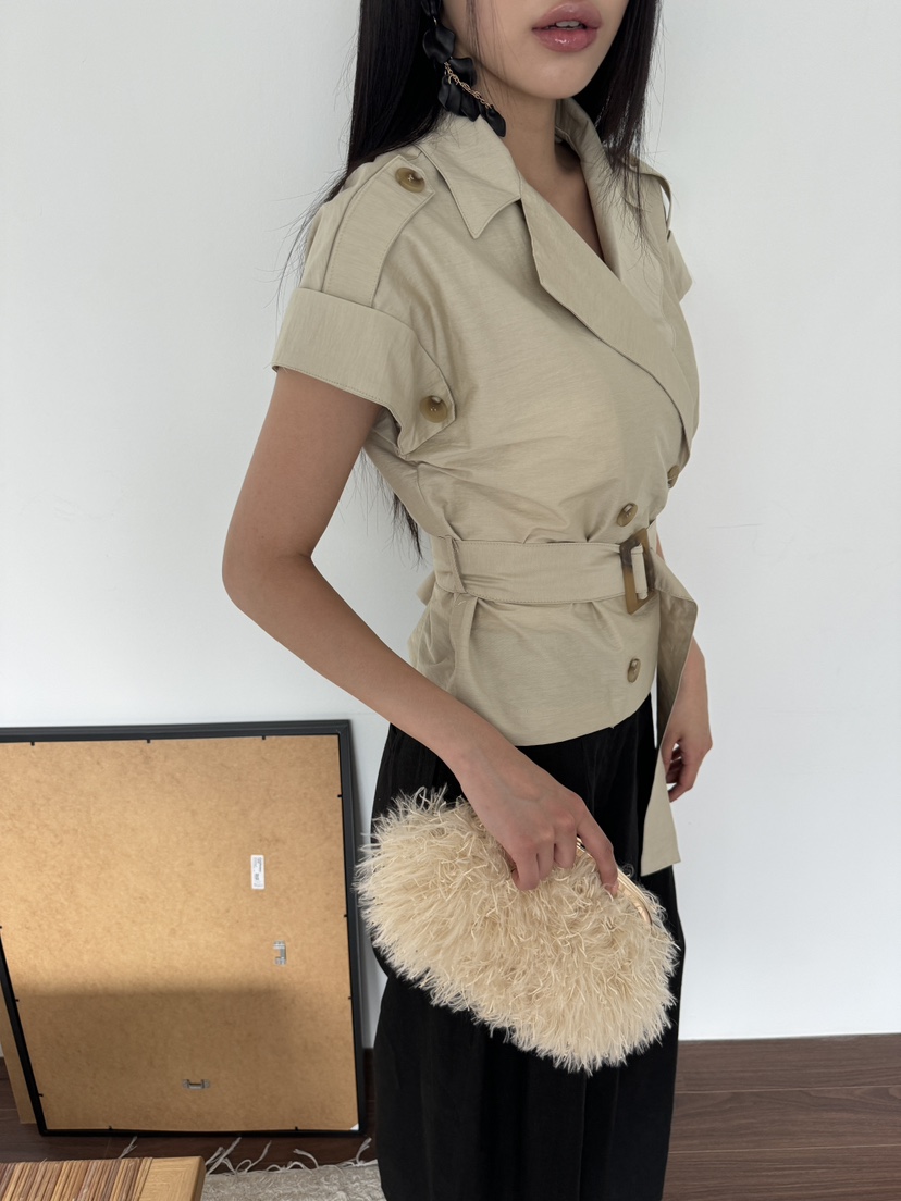 FOUREIGHT東大門實拍女裝新品熱賣人氣職業休閑夾克含腰帶FOUR EIGHT夾克