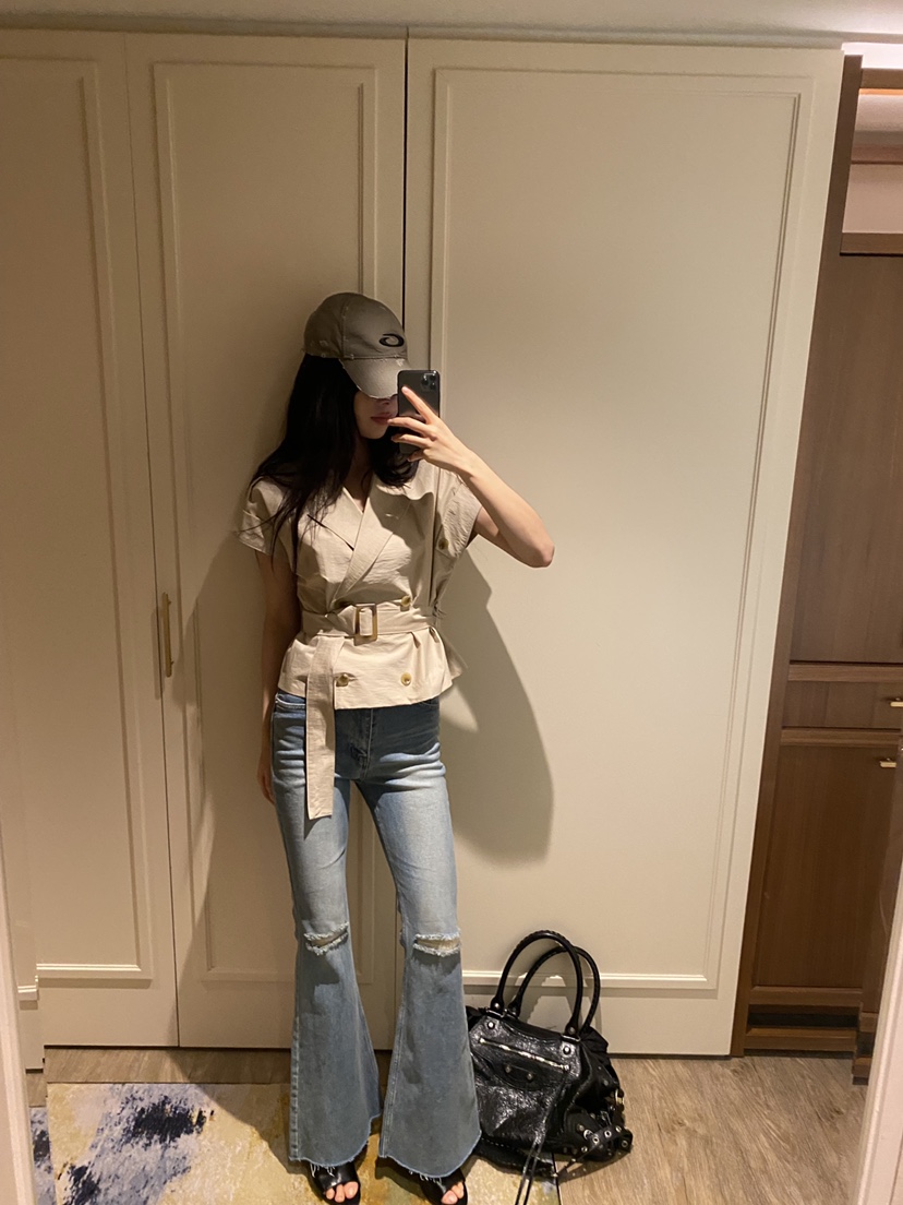 FOUREIGHT東大門實拍女裝新品熱賣人氣職業休閑夾克含腰帶FOUR EIGHT夾克