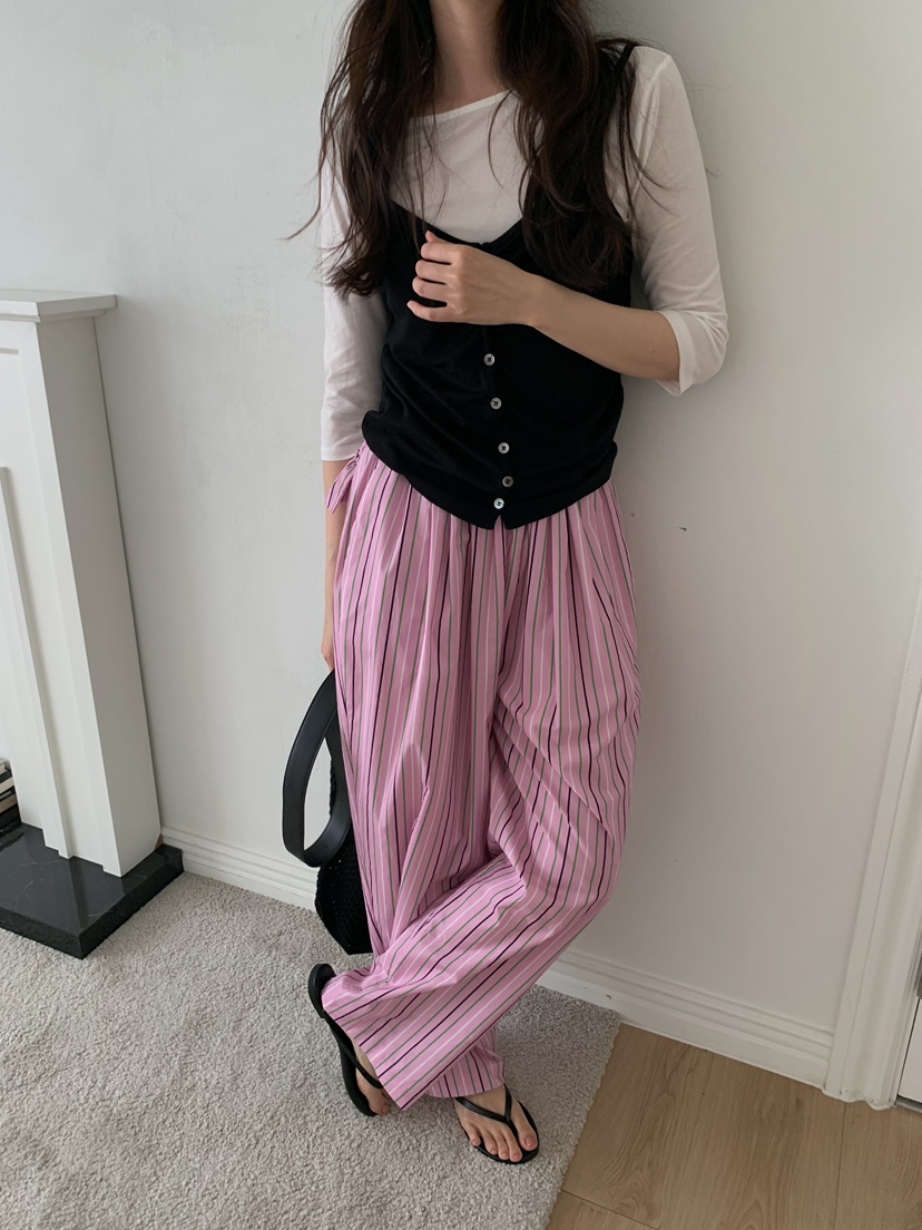 CAMEL-P東大門代購女士新款26春夏休閑褲蝴蝶結Came_l 家休閑褲