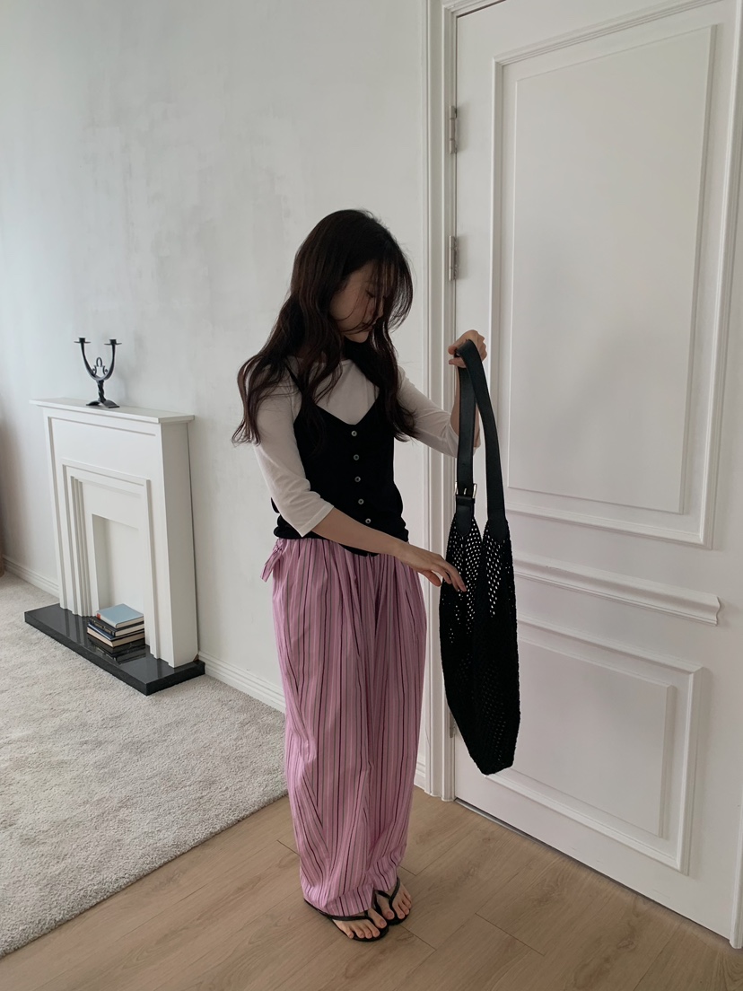 CAMEL-P東大門代購女士新款26春夏休閑褲蝴蝶結Came_l 家休閑褲