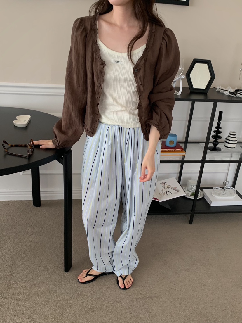 CAMEL-P東大門代購女士新款26春夏休閑褲蝴蝶結Came_l 家休閑褲