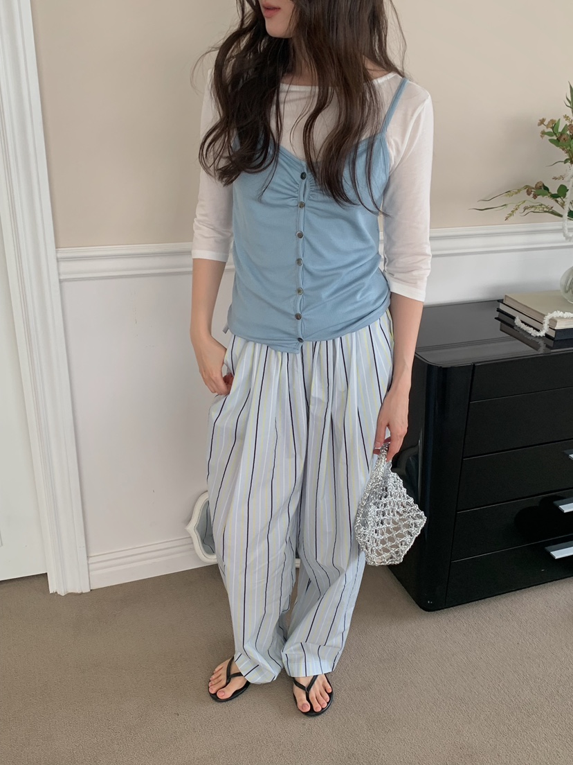 CAMEL-P東大門代購女士新款26春夏休閑褲蝴蝶結Came_l 家休閑褲