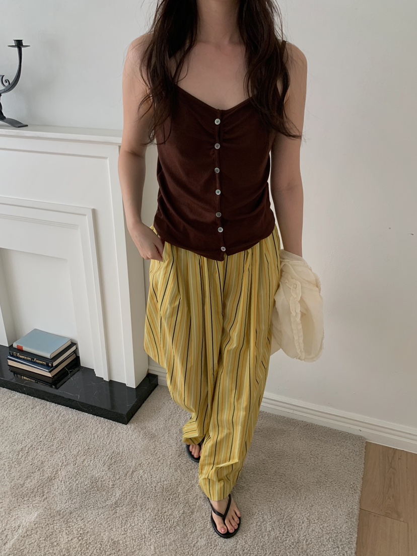 CAMEL-P東大門代購女士新款26春夏休閑褲蝴蝶結Came_l 家休閑褲