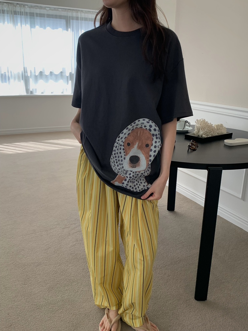 CAMEL-P東大門代購女士新款26春夏休閑褲蝴蝶結Came_l 家休閑褲